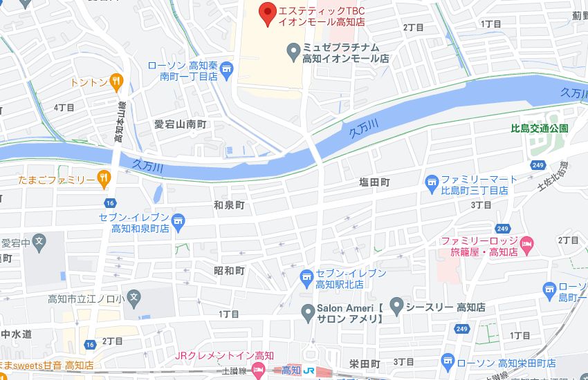 エステティックTBCイオンモール高知店の周辺地図