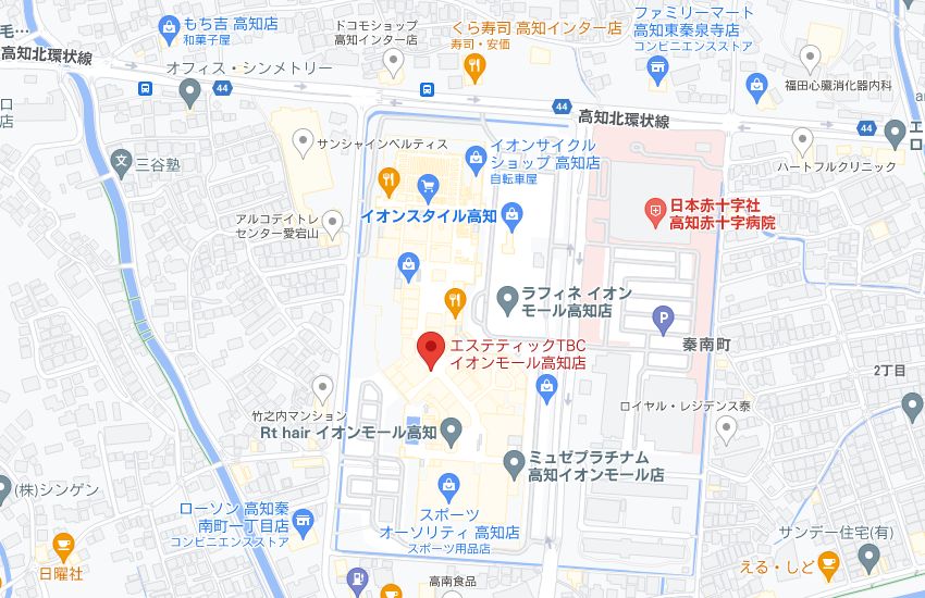 エステティックTBCイオンモール高知店の周辺地図