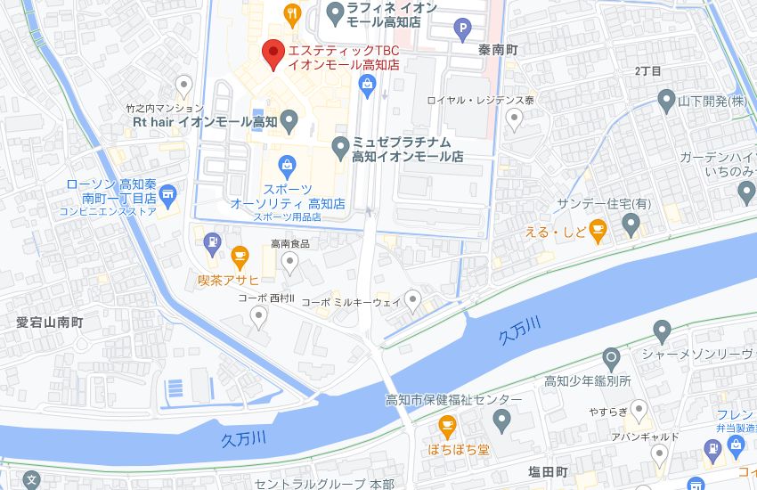 エステティックTBCイオンモール高知店の周辺地図