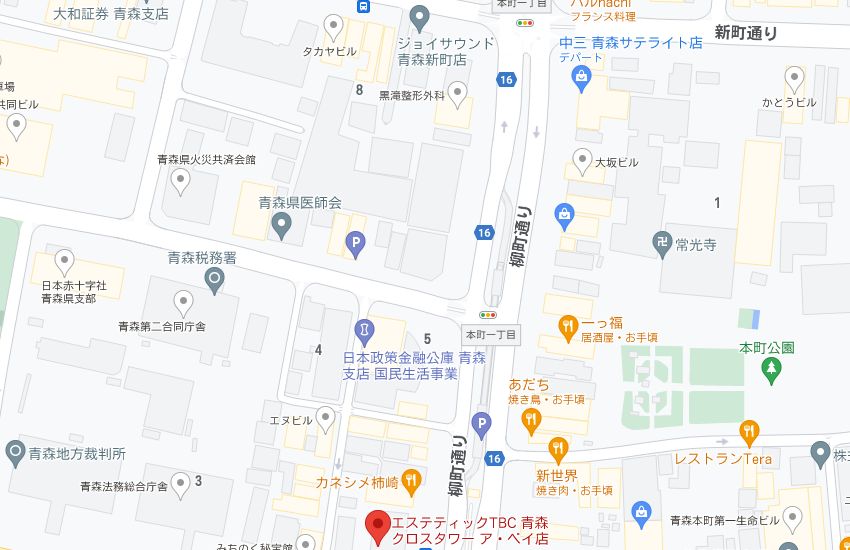 エステティックTBC青森クロスタワーアベイ店の周辺地図