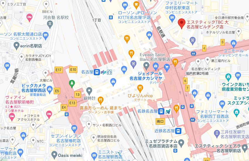 エステティックTBC大名古屋ビルヂング店の周辺地図