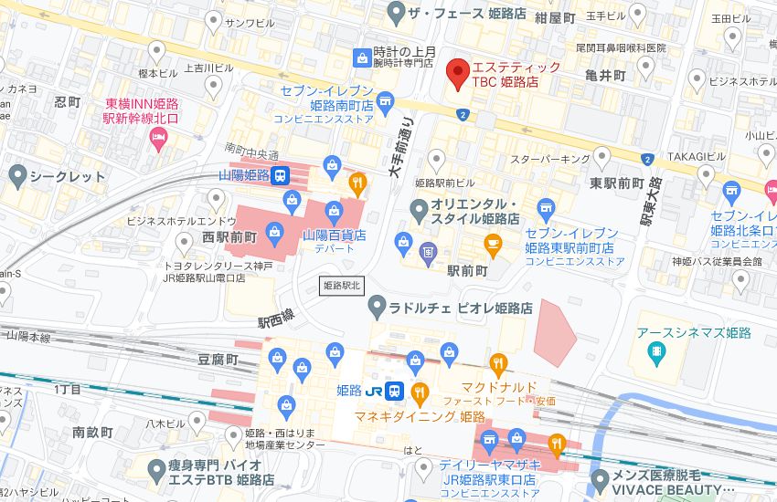 エステティックTBC姫路店の周辺地図