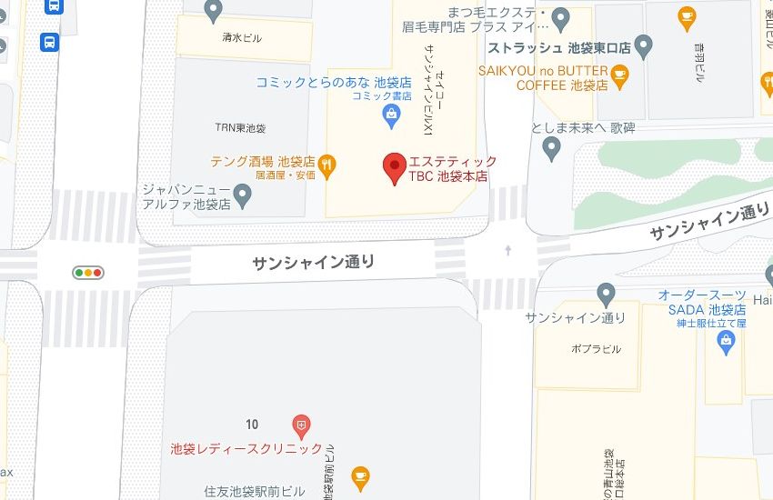エステティックTBC池袋本店の周辺地図
