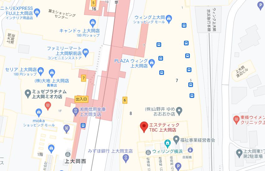 エステティックTBC上大岡店の周辺地図