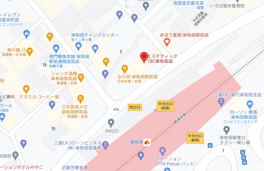 エステティックTBC岸和田店の周辺地図