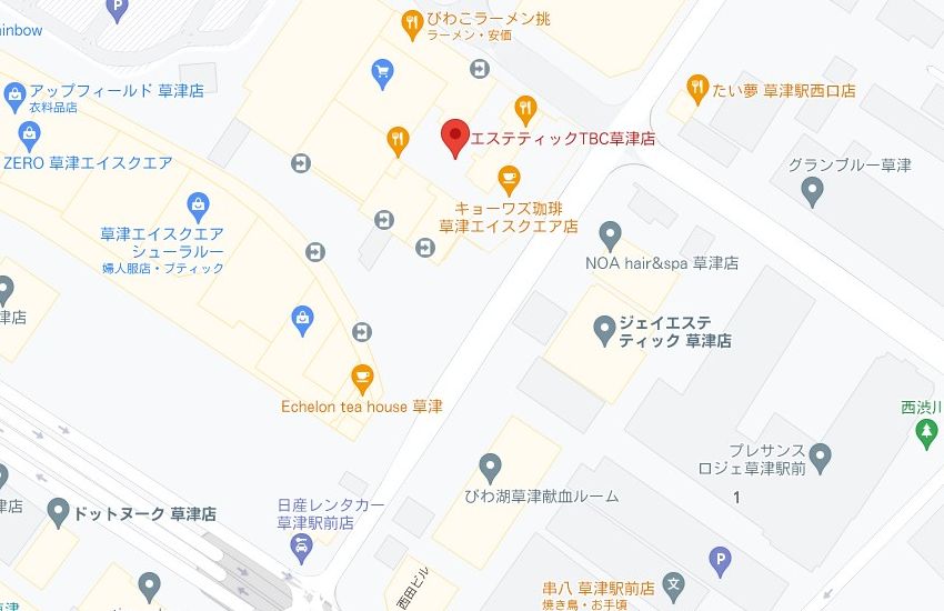 エステティックTBC草津店の周辺地図