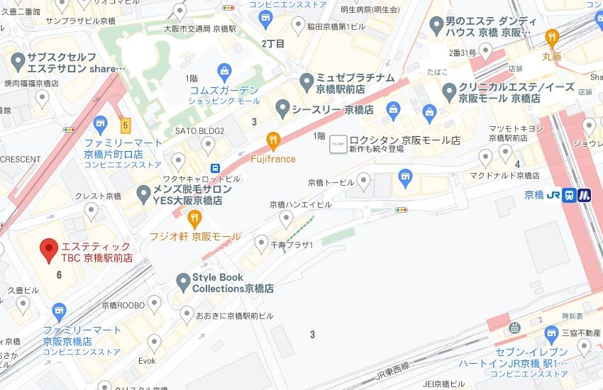 エステティックTBC京橋駅前店の周辺地図