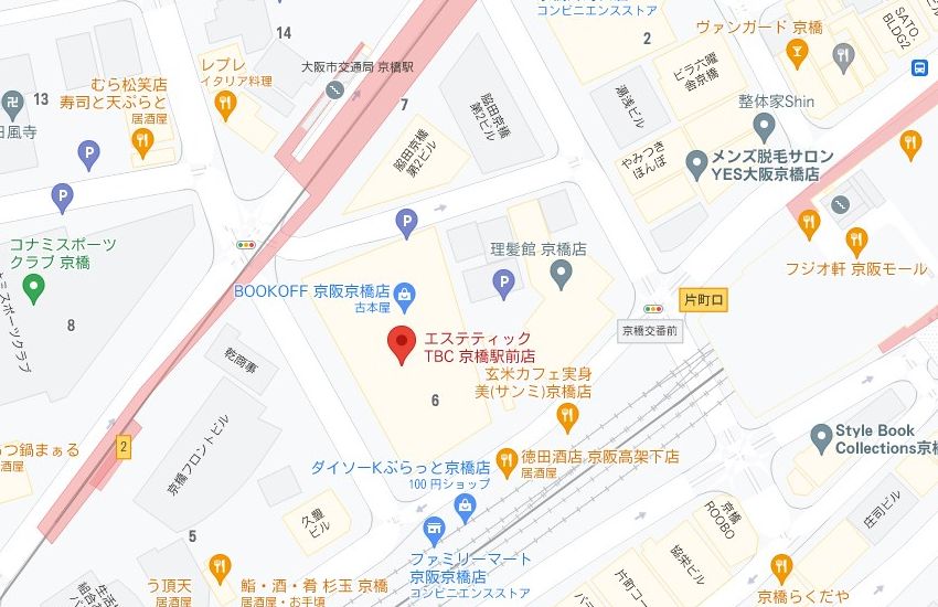 エステティックTBC京橋駅前店の周辺地図