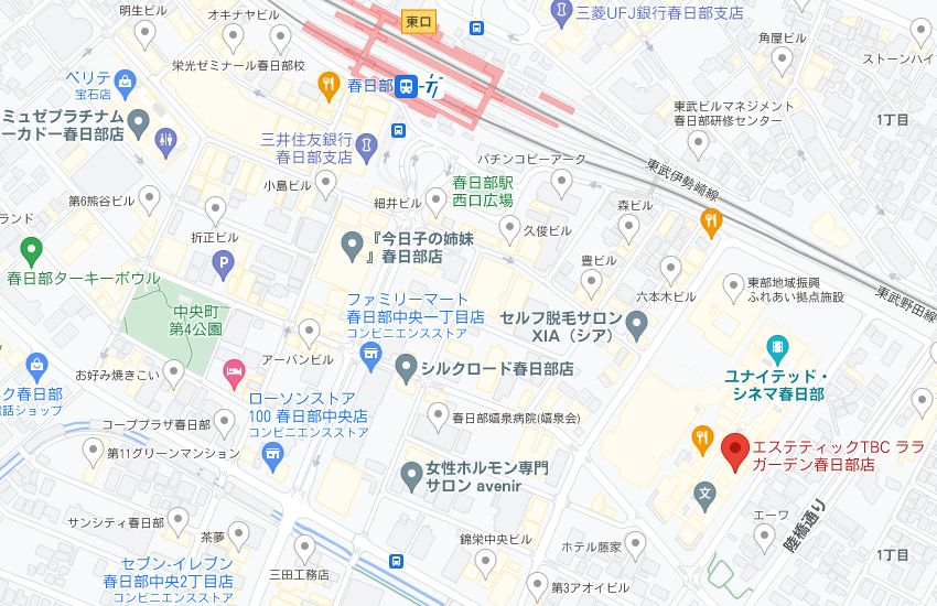 エステティックTBCララガーデン春日部店の周辺地図