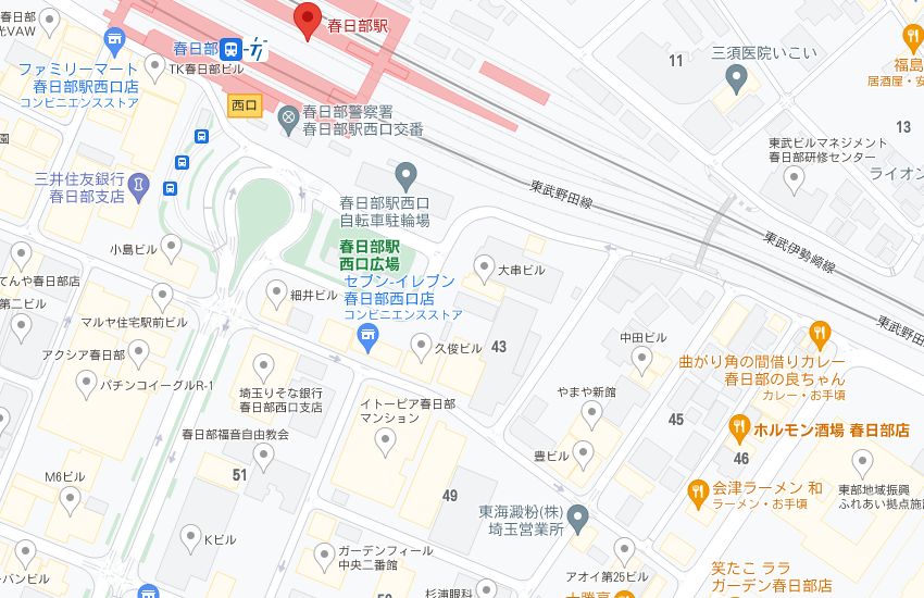 エステティックTBCララガーデン春日部店の周辺地図