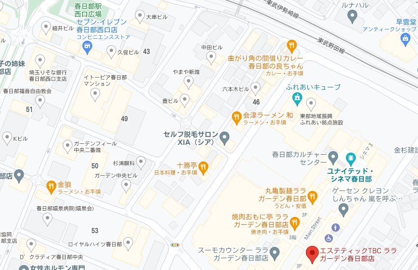 エステティックTBCララガーデン春日部店の周辺地図