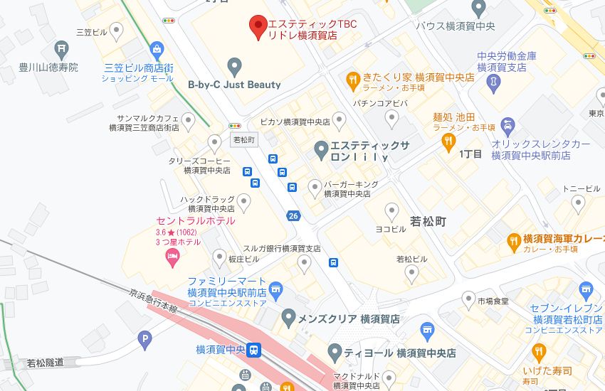 エステティックTBCリドレ横須賀店の周辺地図