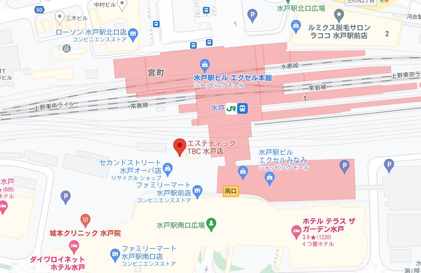 エステティックTBC水戸店の周辺地図