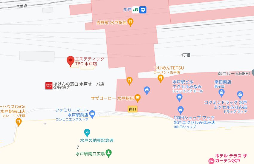 エステティックTBC水戸店の周辺地図