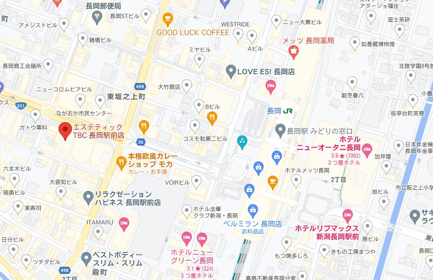 エステティックTBC長岡駅前店の周辺地図