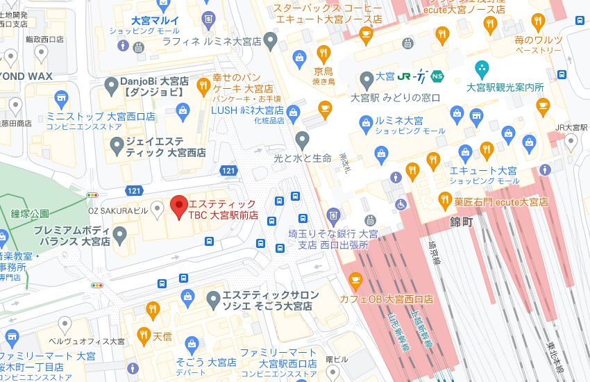 エステティックTBC大宮駅前店の周辺地図