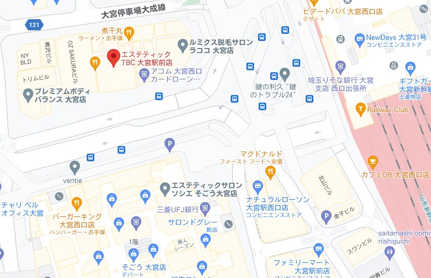 エステティックTBC大宮駅前店の周辺地図