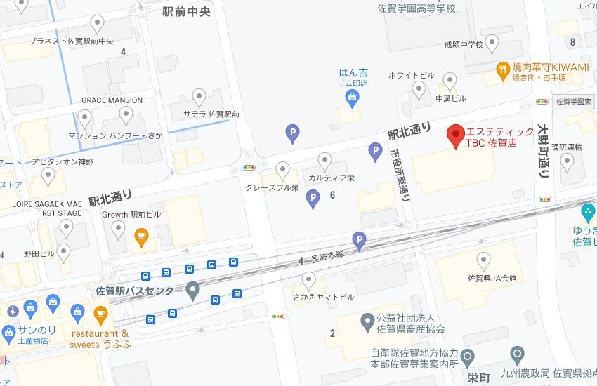 エステティックTBC佐賀店の周辺地図