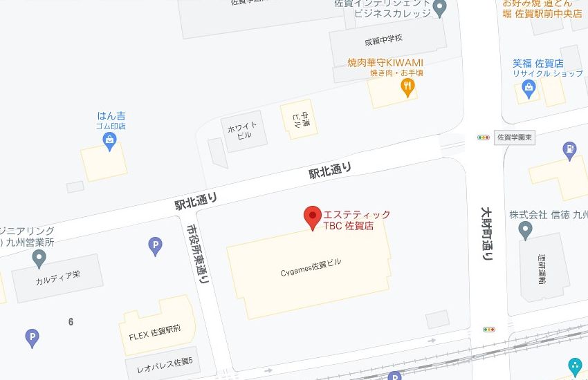 エステティックTBC佐賀店の周辺地図