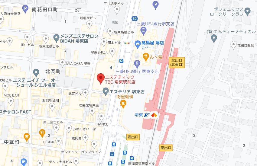 エステティックTBC堺東駅前店の周辺地図