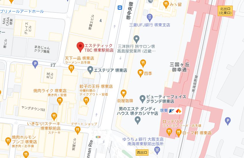 エステティックTBC堺東駅前店の周辺地図