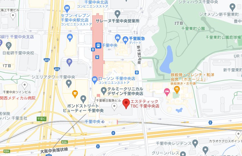 エステティックTBC千里中央店の周辺地図