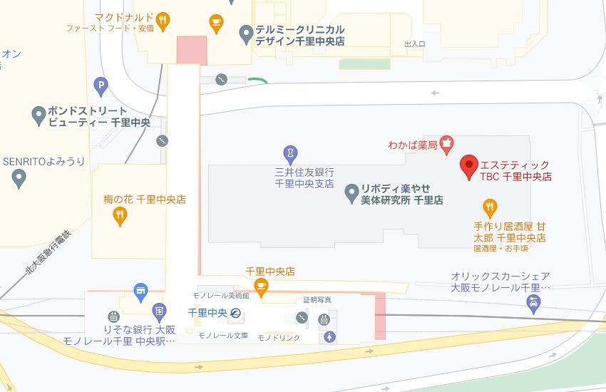 エステティックTBC千里中央店の周辺地図