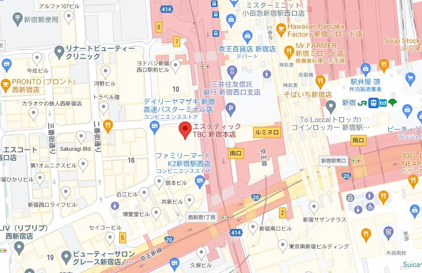 エステティックTBC新宿本店の周辺地図