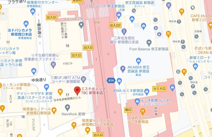 エステティックTBC新宿本店の周辺地図