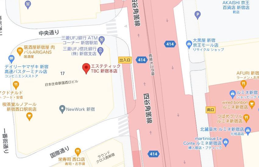 エステティックTBC新宿本店の周辺地図