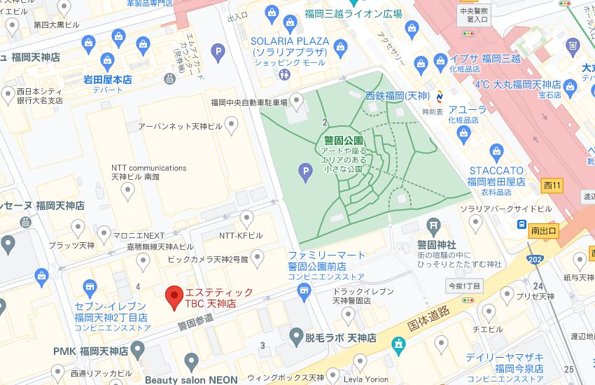 エステティックTBC天神店の周辺地図