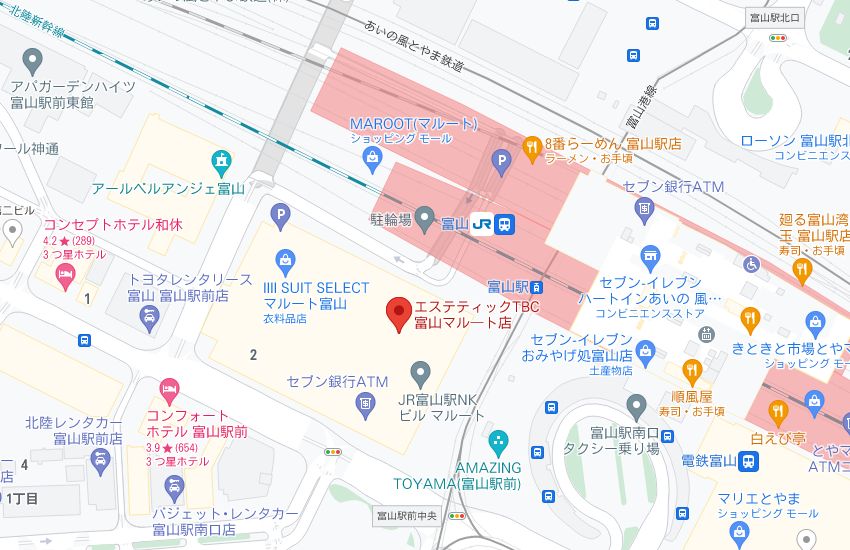 エステティックTBC富山マルート店の周辺地図
