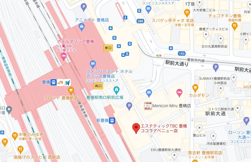 エステティックTBC豊橋ココラアベニュー店の周辺地図