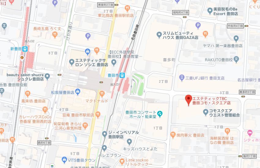 エステティックTBC豊田コモスクエア店の周辺地図