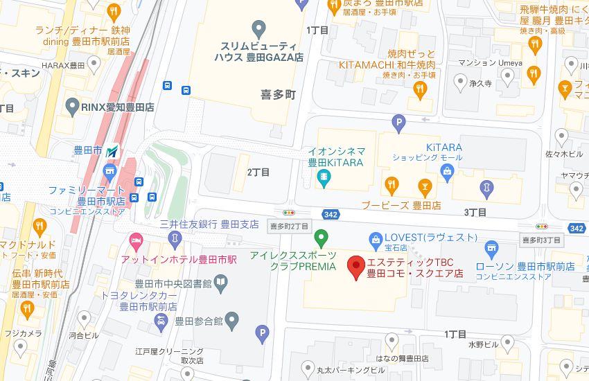 エステティックTBC豊田コモスクエア店の周辺地図