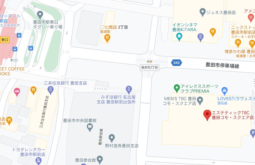 エステティックTBC豊田コモスクエア店の周辺地図