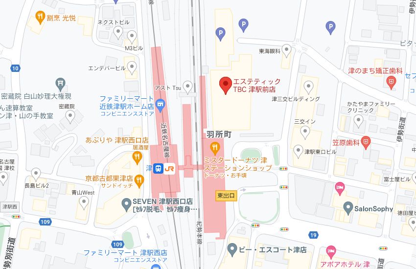 エステティックTBC津駅前店の周辺地図