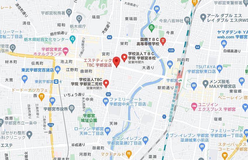 エステティックTBC宇都宮店の周辺地図