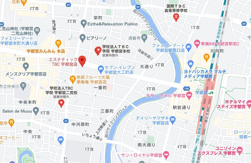 エステティックTBC宇都宮店の周辺地図