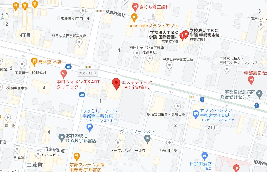 エステティックTBC宇都宮店の周辺地図