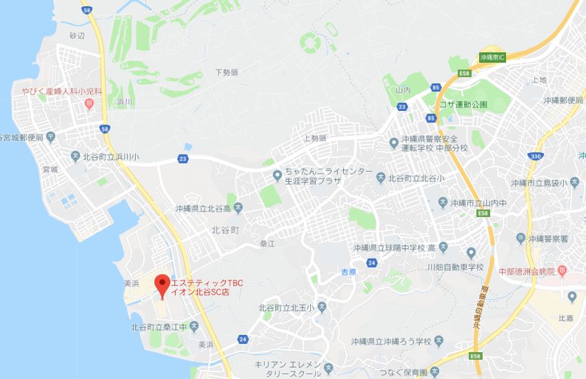 エステティックTBCイオン北谷SC店地図
