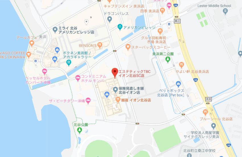 エステティックTBCイオン北谷SC店地図