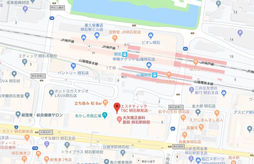 エステティックTBC明石駅前店地図