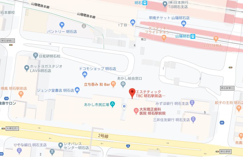 エステティックTBC明石駅前店地図