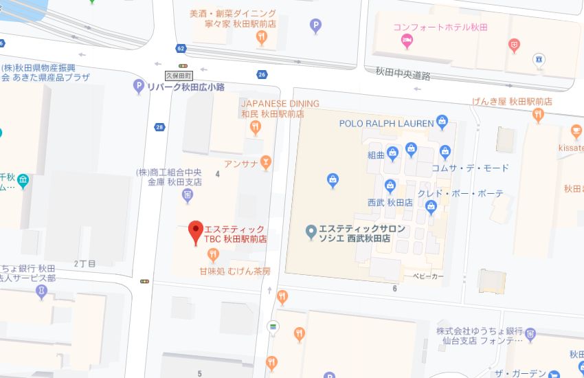 エステティックTBC秋田駅前店地図