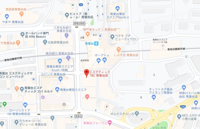 エステティックTBC青葉台店地図