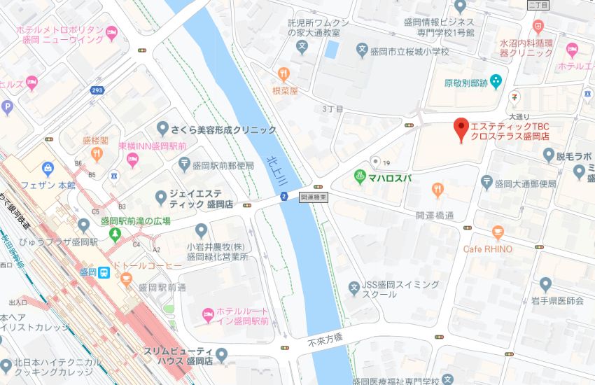 エステティックTBCクロステラス盛岡店地図