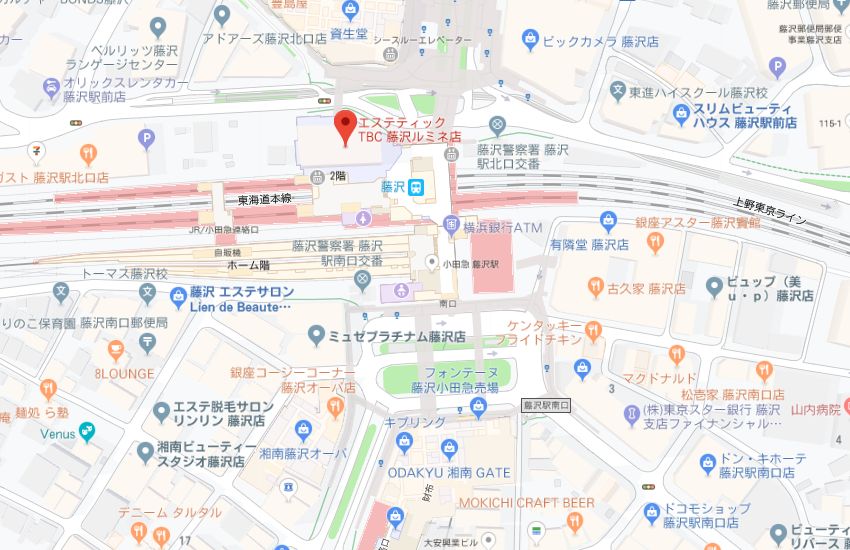 エステティックTBC藤沢ルミネ店地図