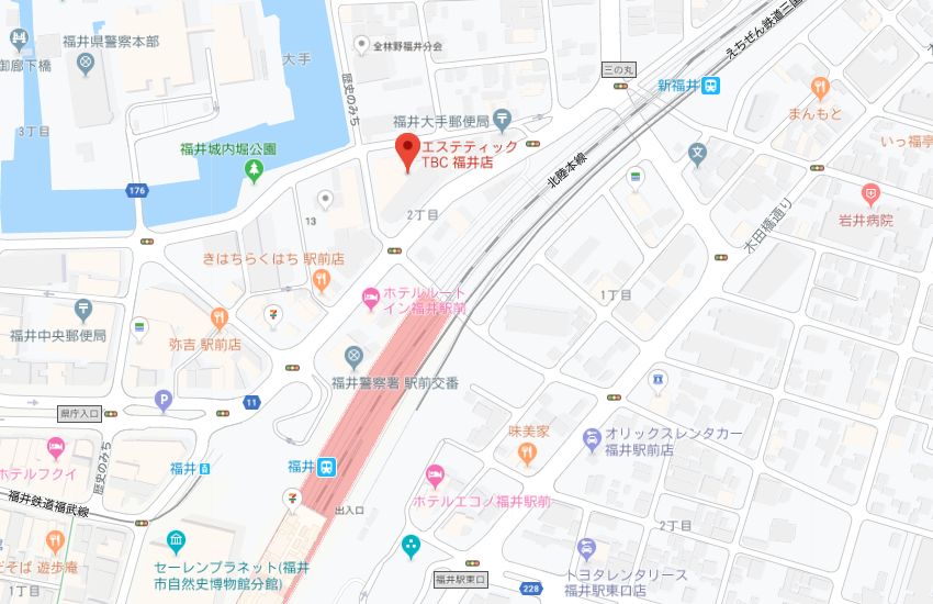 エステティックTBC福井店地図