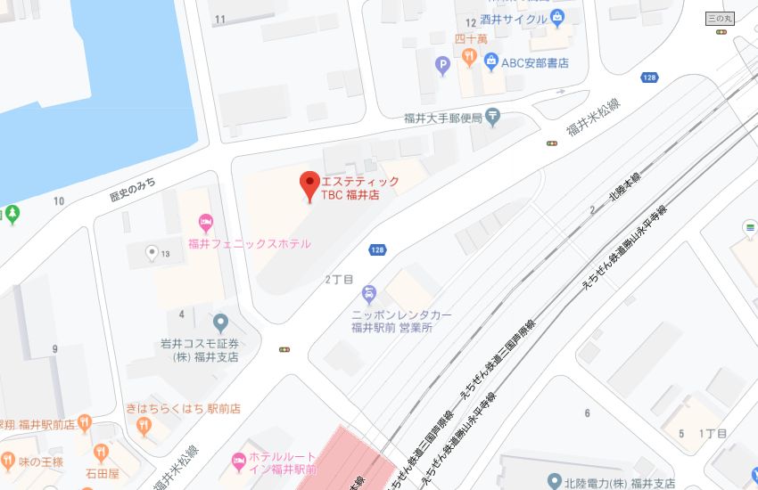 エステティックTBC福井店地図